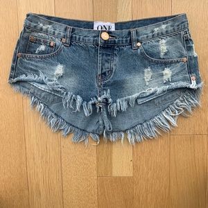 One teaspoon frayed cut off jean shorts